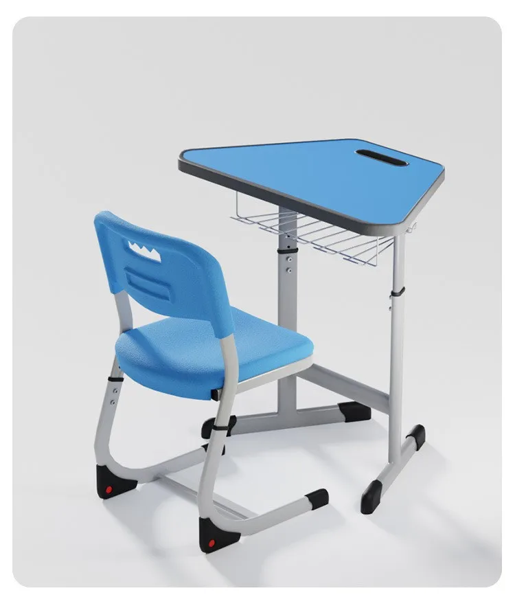 Adjustable trapezoid student desk Student School Desk And Chair Set middle school desk and chair