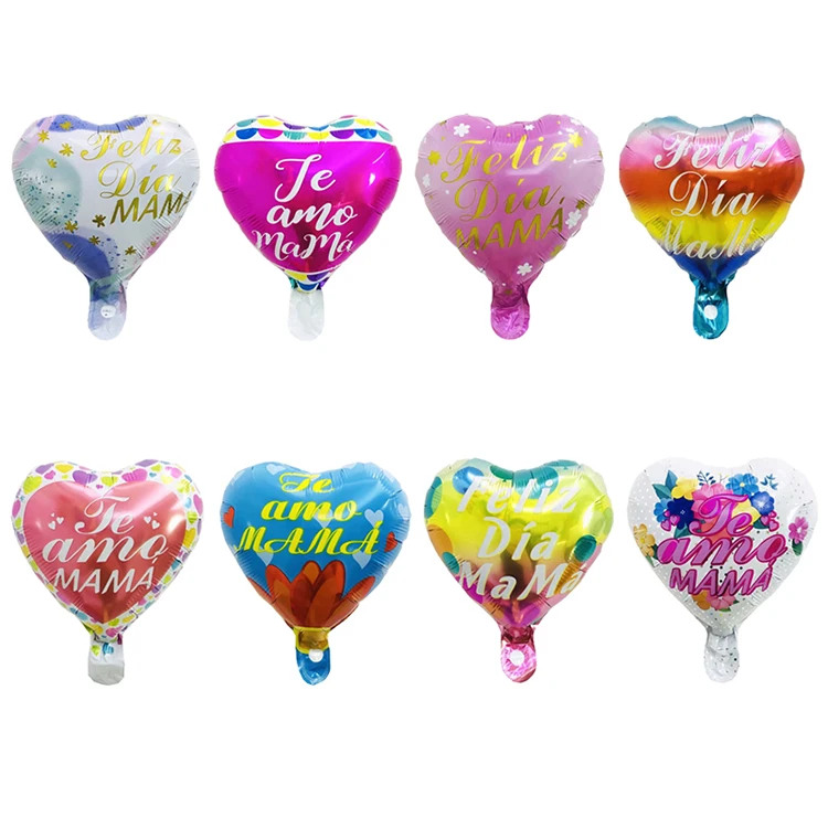 10inch spainish heart shape custom color foil ba