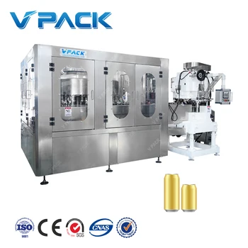 Aluminum can filling sealing machine/monoblock 2 in 1 small capacity beer can filling machine