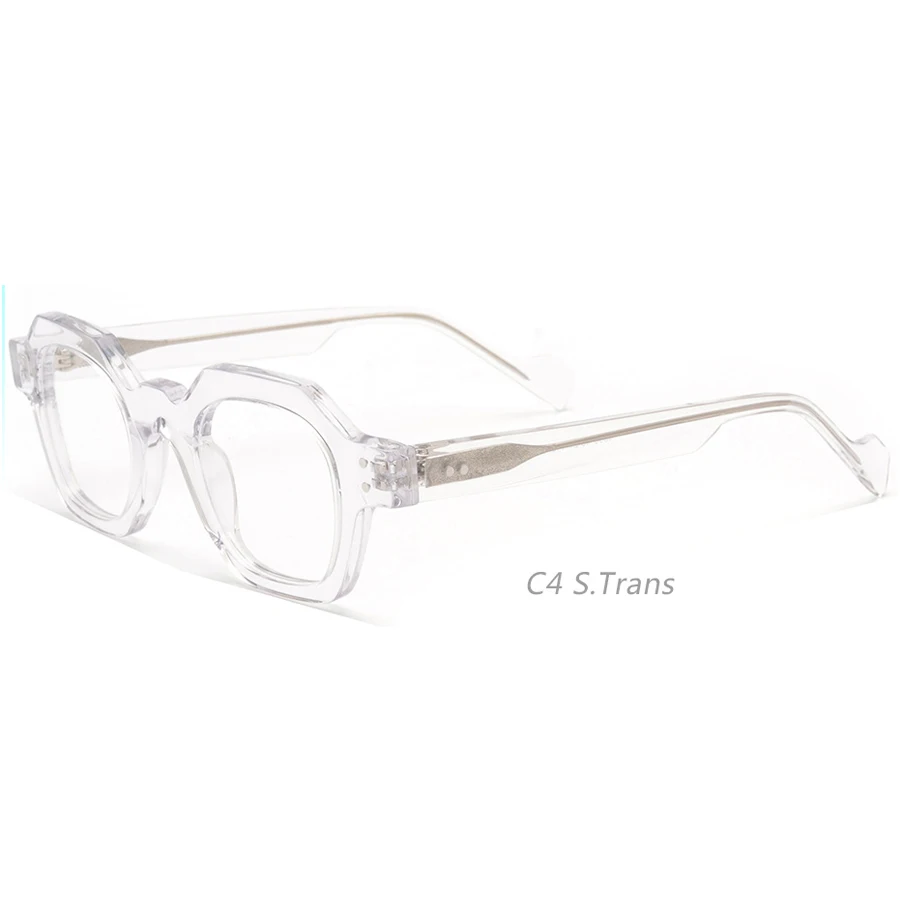 1396 Vintage Spectacles Leopard Print Transparent Color Irregular Frames Eyewear