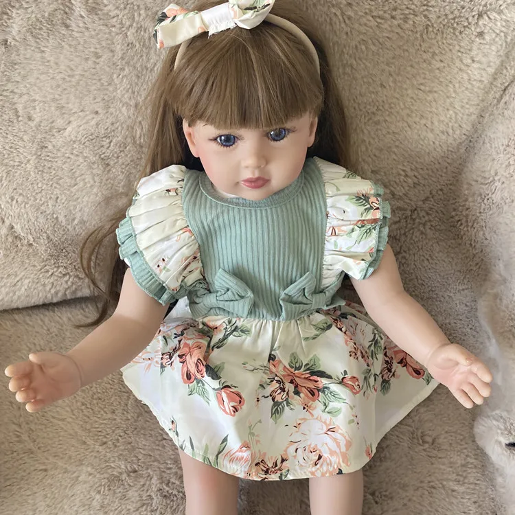 Cheap Price Reborn Doll with Long Hair Manufacture Soft Full Silicone Newborn Dolls for Girl Look Real Reborn Doll Silicone Baby