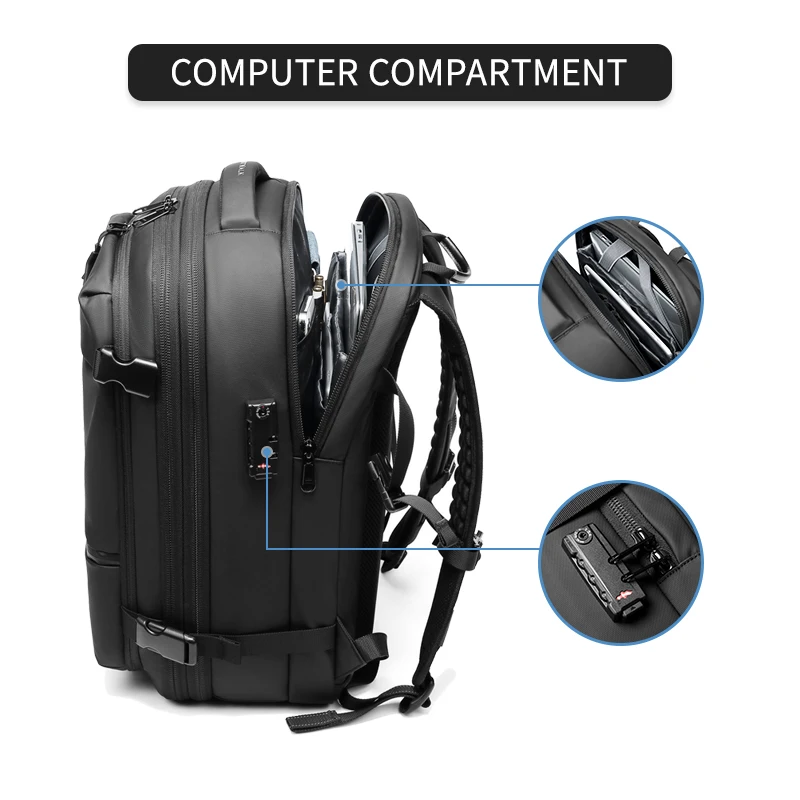 Expandable Vacuum Compressor Travel Bag With Weighing Handle Waterproof Bagpack Wet Dry Separation Vacuum Airbag Backpack