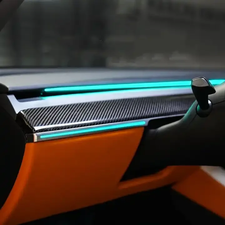 Interior Car Ambient Light Laser Carving Center Console Dashboard Touch ...