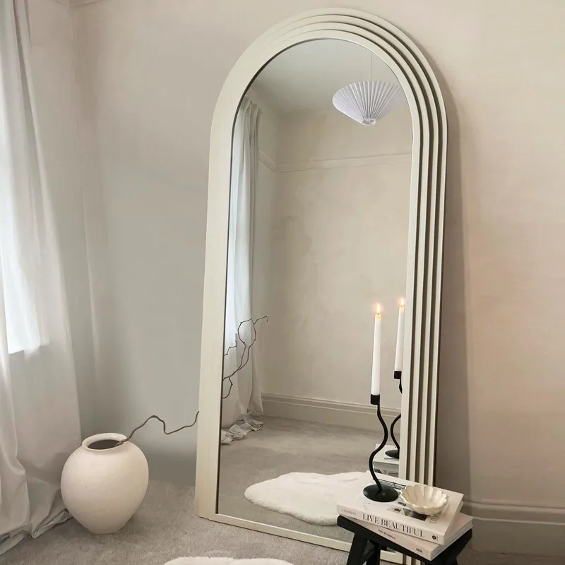 Custom Home Decor Big Large Old Wall Decoration Framed Wooden Wood Standing Full Length Body Floor Mirrors for Living Room