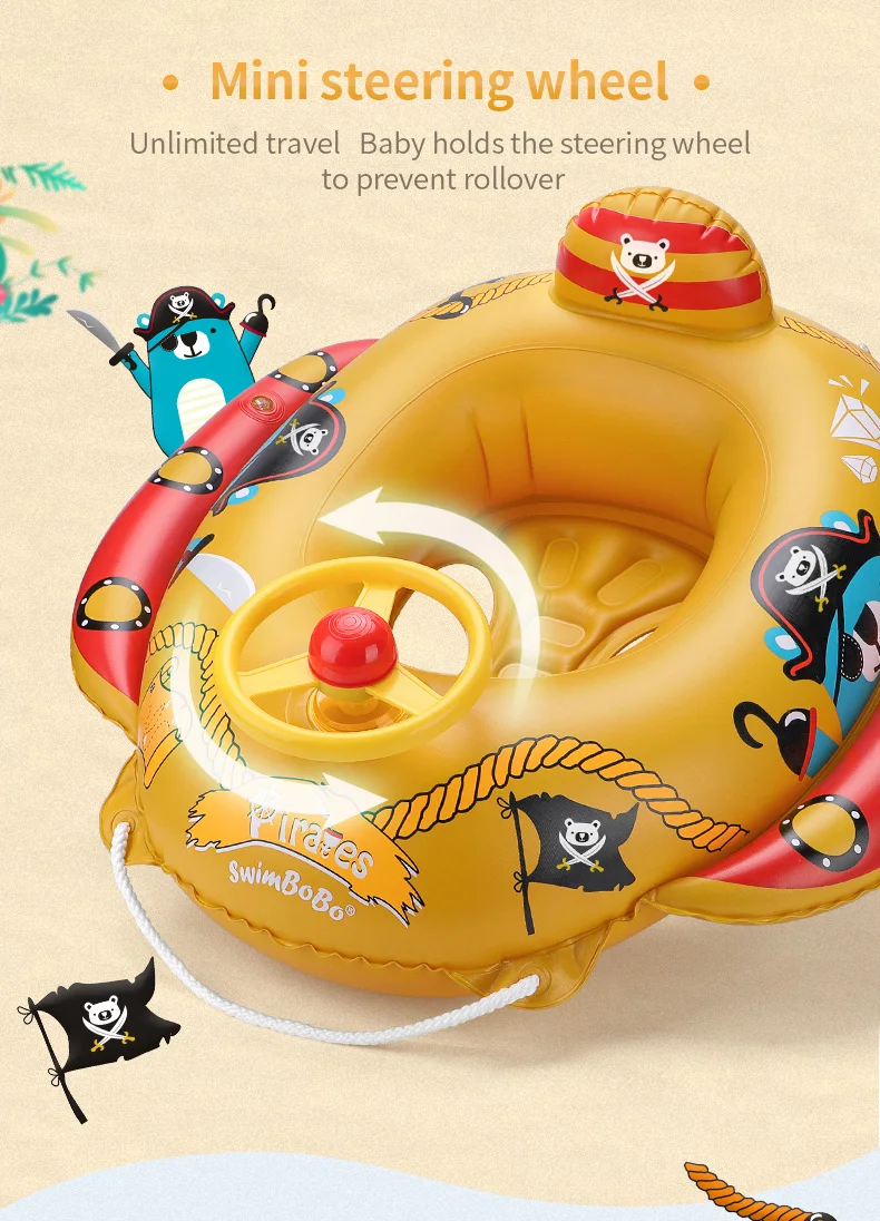 Swimbobo New Summer Indoor Outdoor Pirate Version Children Inflatable Floating Water Toy Baby Swimming Ring Kids Seat Float