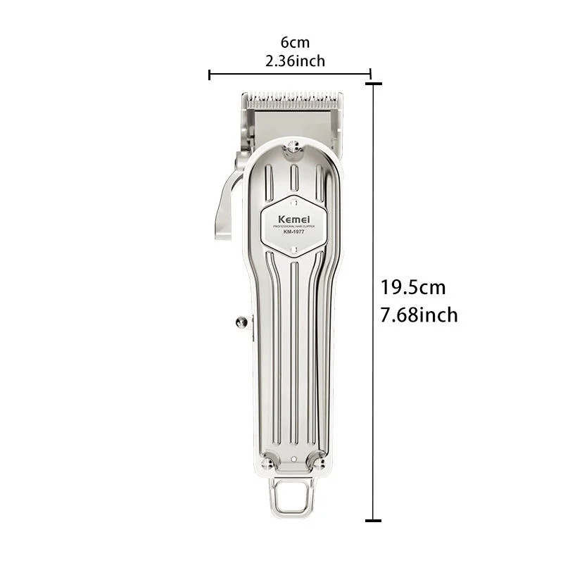 KEMEI KM-1977 Professional Hair Trimmer - Rechargeable, Adjustable