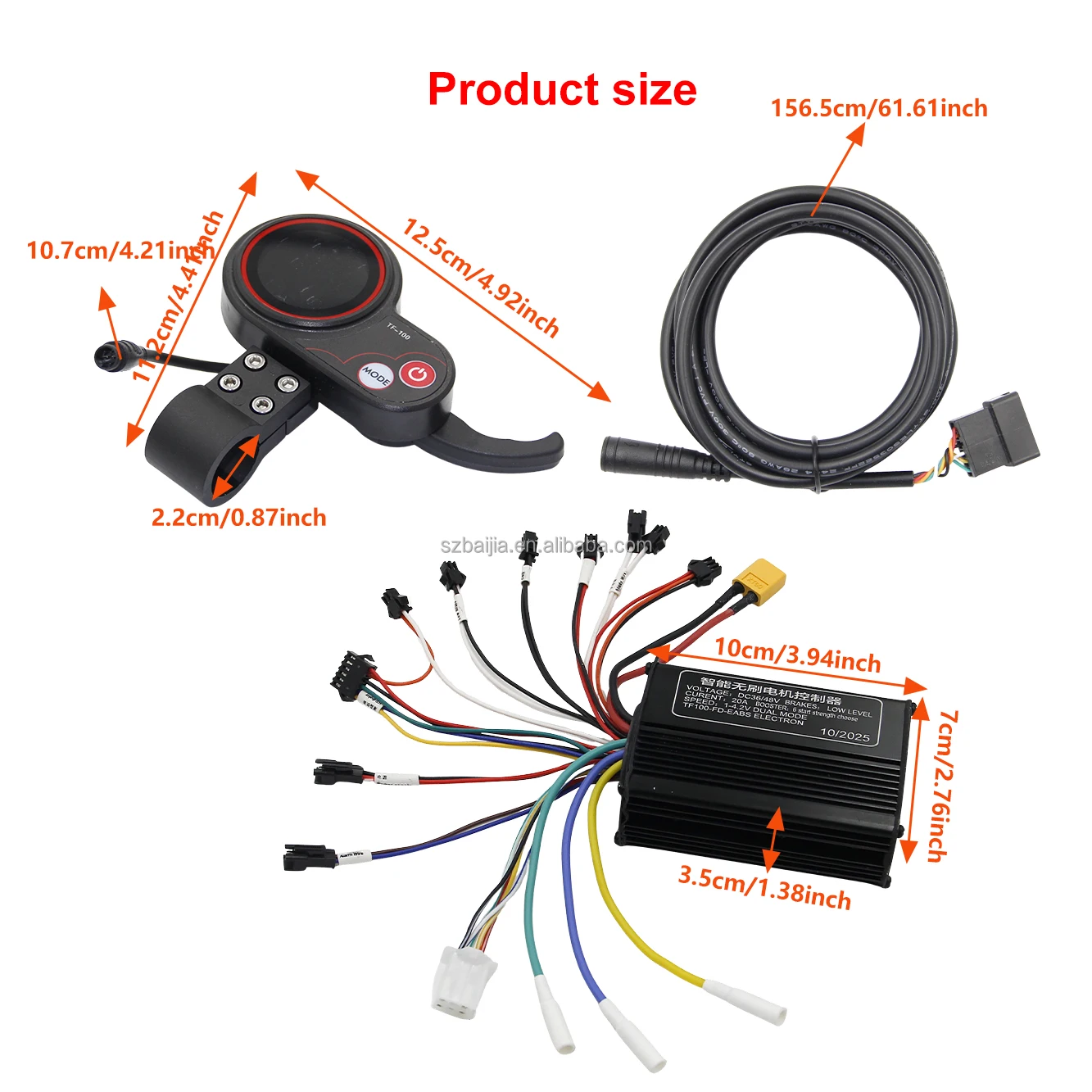48V20A Brushless Motor TF-100+Cable/Single Mode Display Kit ebike convertion kit for Kugoo/Kukirin M4 Scooter accessories