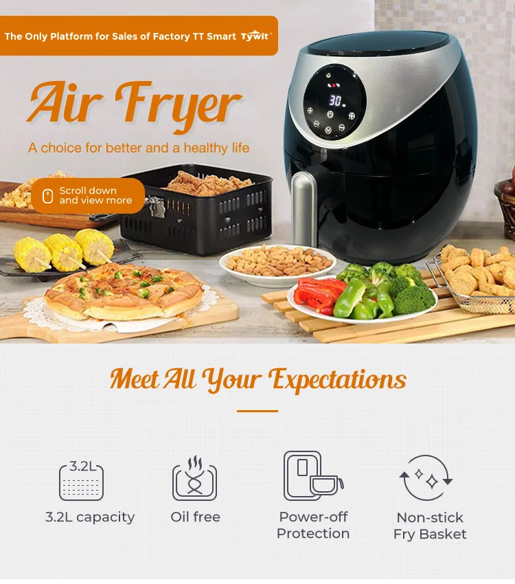 Tywit Air Fryers 2023 Fritadeira Eletrica Air Fryer Digital Electric