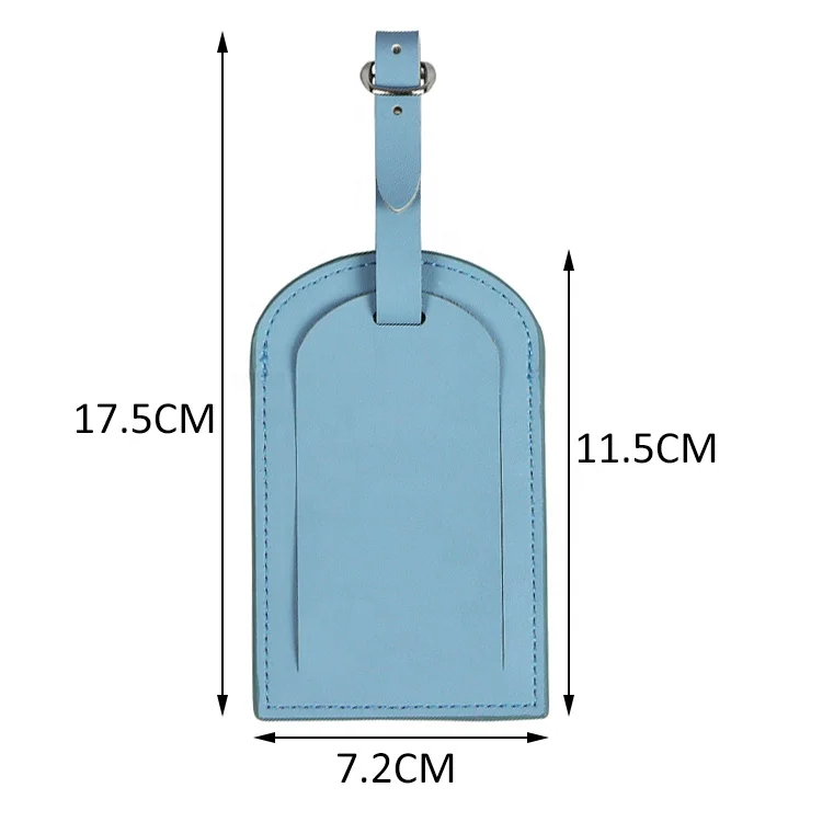 Custom Privacy Cover Durable Metal Strap Plastic PVC Window PU Leather Luggage Tag Premium