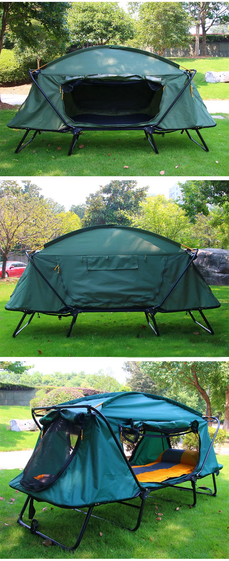Two Person Men Pop,Up Ground Cot Tent Ultralight Folding Tent Camping
