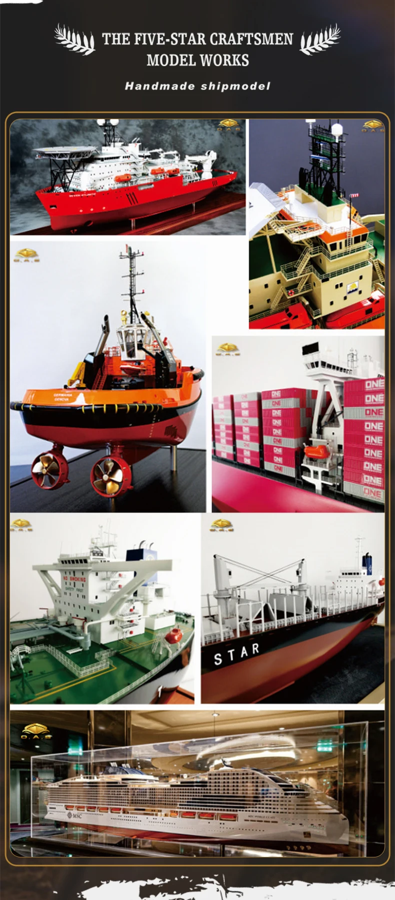 O.A.S Customized 35cm Bulk Carrier Ship Model Factory Hobby Display Cases