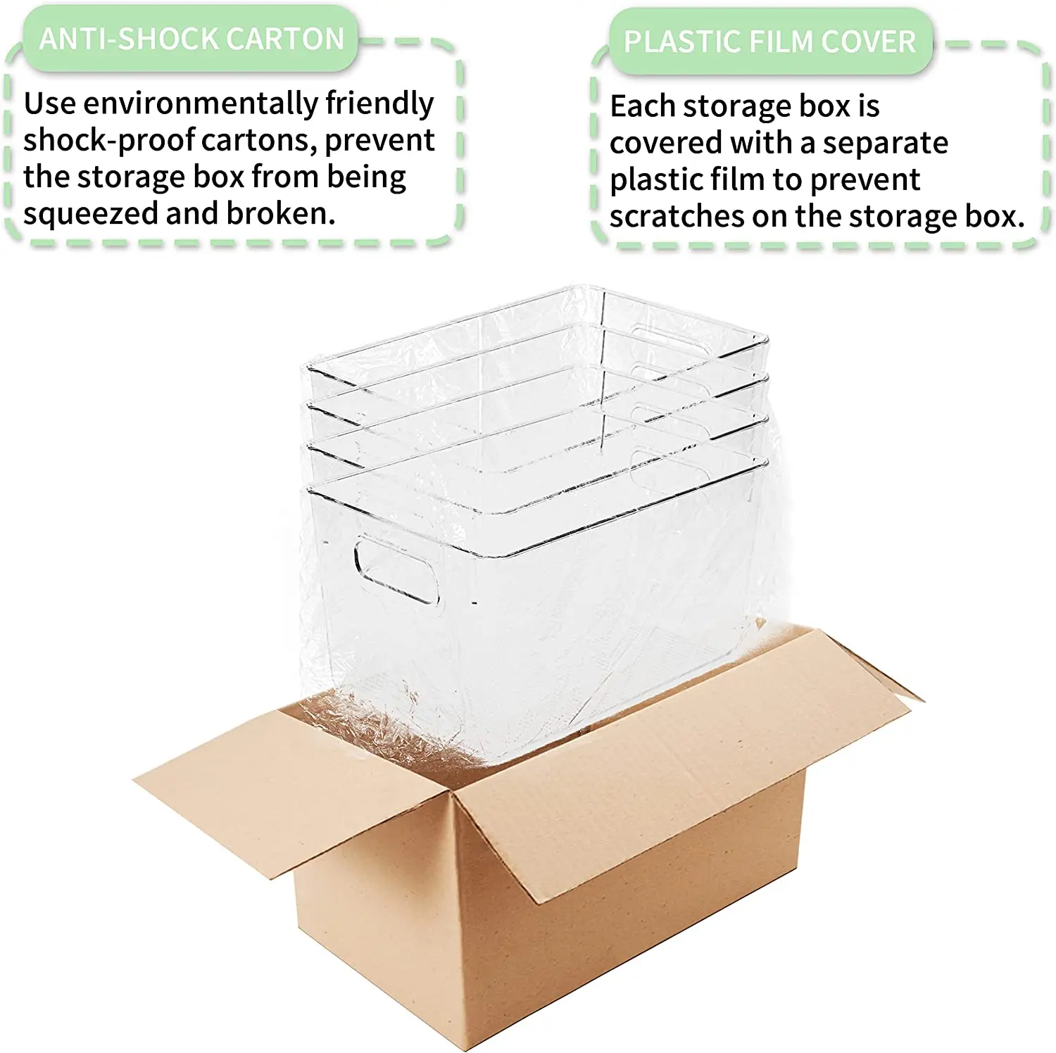 Прозрачный Прямоугольный кухонный Органайзер QM Amazon пластиковые контейнеры для хранения коробка