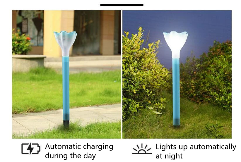 Mini cheap colorful flower Outdoor Path Yard Floor LED Pillar Solar Garden Lights Lawn Lamp factory