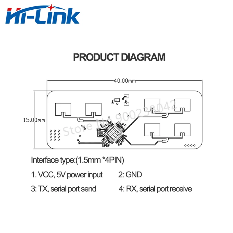 Hi Link 2 Stk. LD2450 24G MM Wellen Radar Sensor Modul für menschliche Körperbewegungserfassung HLK LD2450 Reichweite 8M Smart Home