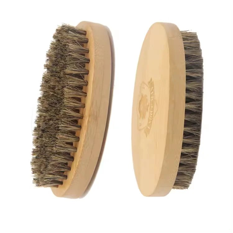 Private label beard brush for men hot selling custom logo natural wood brush home-used wholesale beard brush