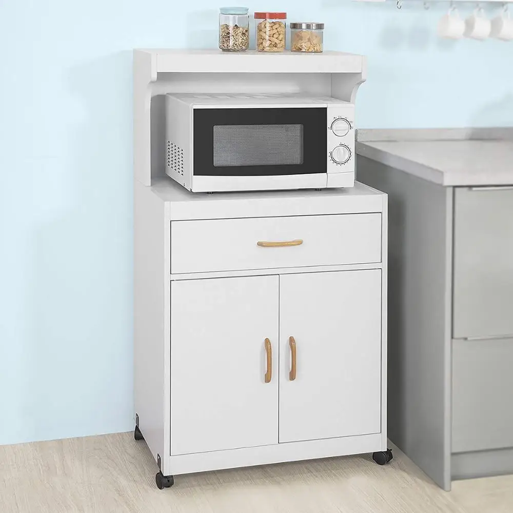 Кухонная Тележка для хранения полка микроволновой печи шкаф буфет на колесах