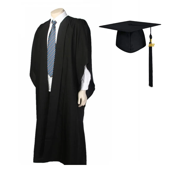 Gathered back design of unisex university graduation robe