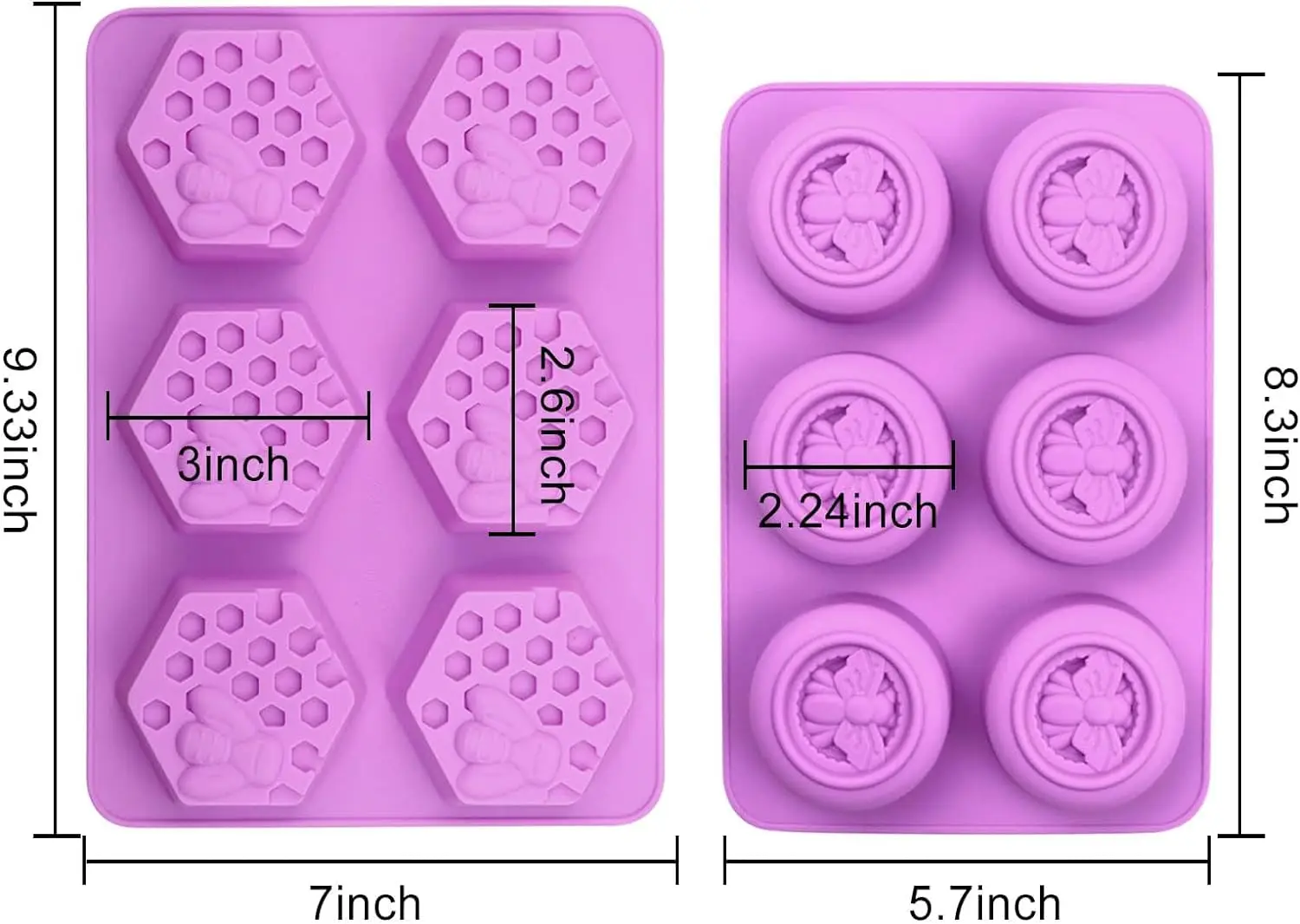 10500 round bee silicone molds honeybee