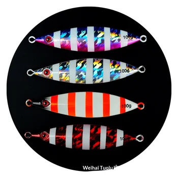 TL Luminous Slow-Rolling Metal Jig Lure 3D Bionic Eyes Saltwater Boat Fishing Artificial Hard Bait 60g-200g – Metal Jig – view 4