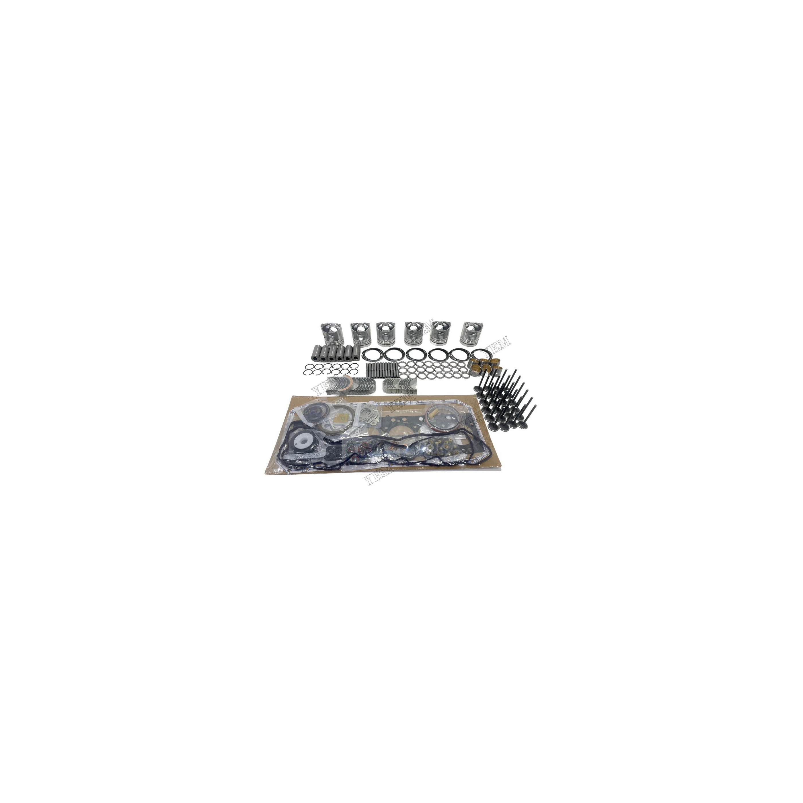 Engine Rebuilding Kit With Cylinder Gasket Set Piston Rings Bearing Valves for Komatsu 6D107 Replacement Engine Parts