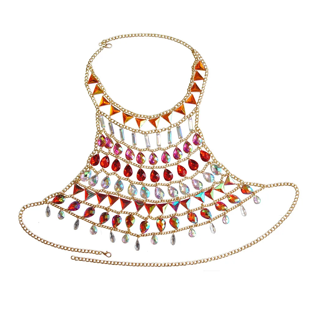 Exploding Nightclub Dripping Gem Hanging Neck Hollowed Out Vest Bikini Body Chain