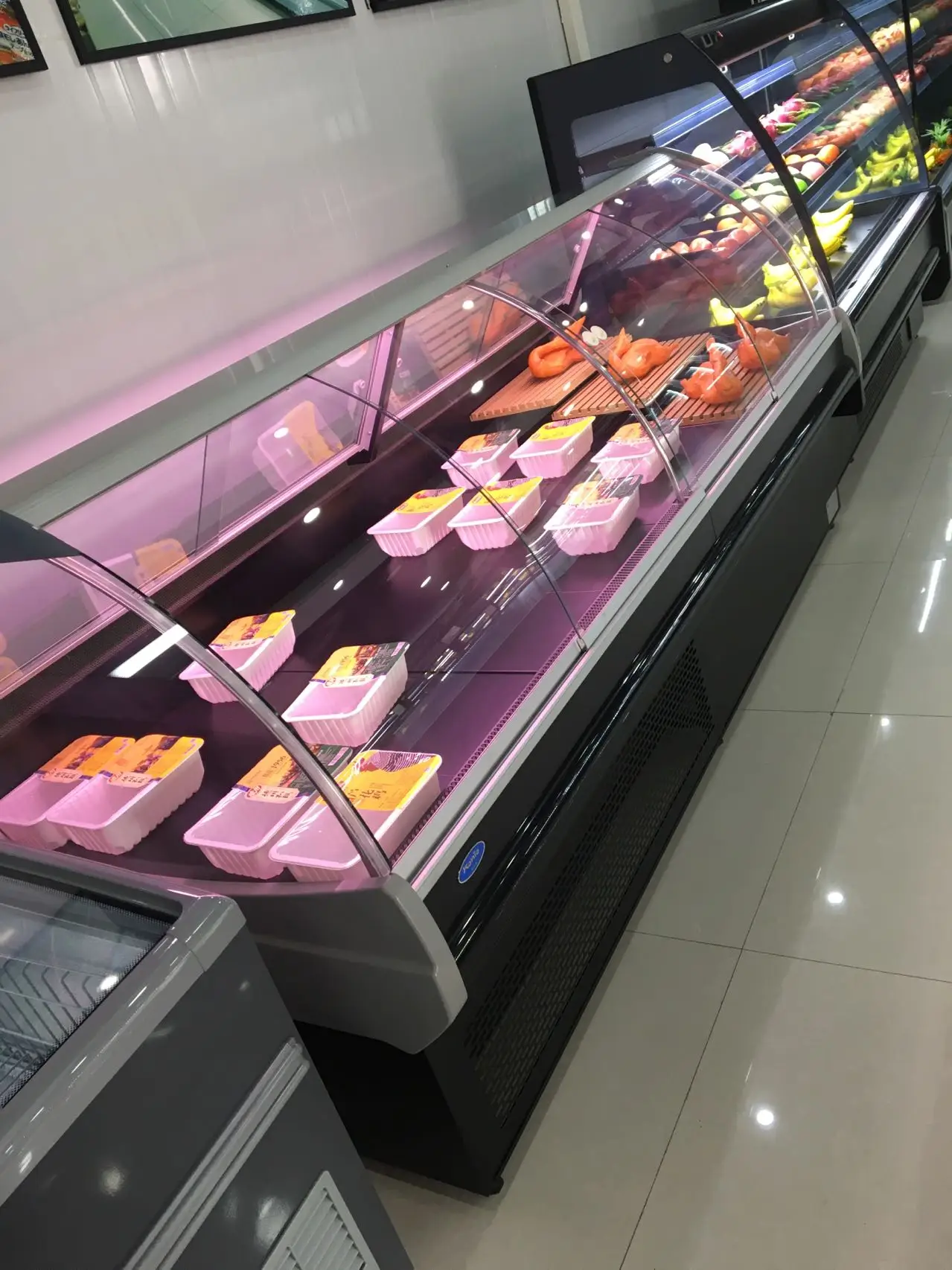 Витрина для демонстрации мяса в супермаркете/прилавок хранения продуктов Deli витрина с дуговым стеклом открывающийся влево и