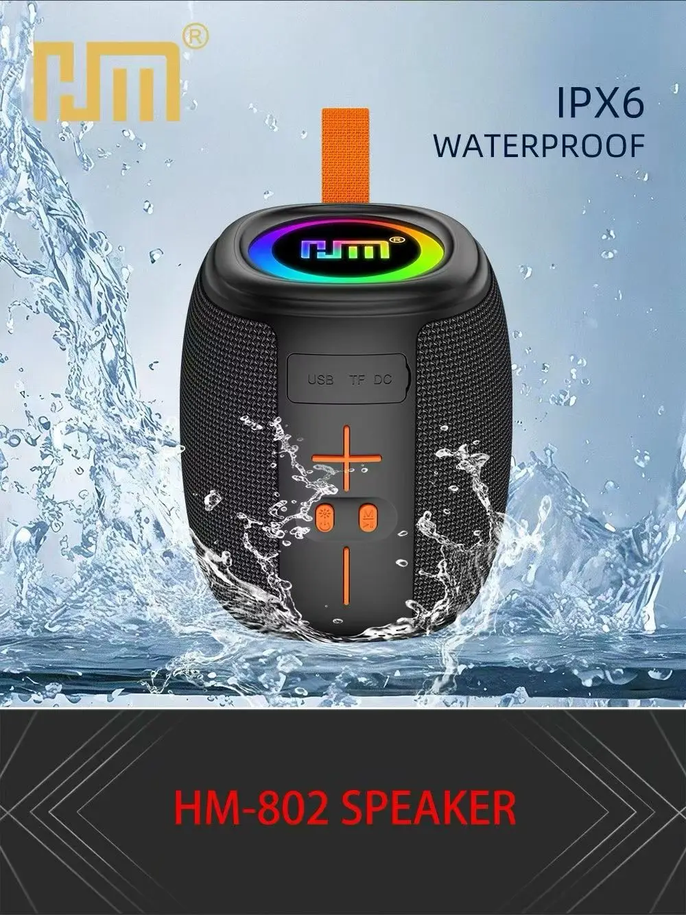 HM-802 Portable Bluetooth Speaker - IPX6 Outdoor Mini Speaker