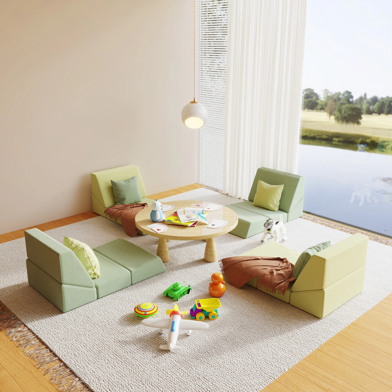 Saien Factory Three Folding Sofa Couch Bed High Density Foam Kids Play