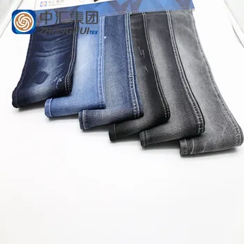 Cotton Polyester Viscose And Spandex Blend Yarn Indigo Dye Cotton Fabric For Denim Jeans Men