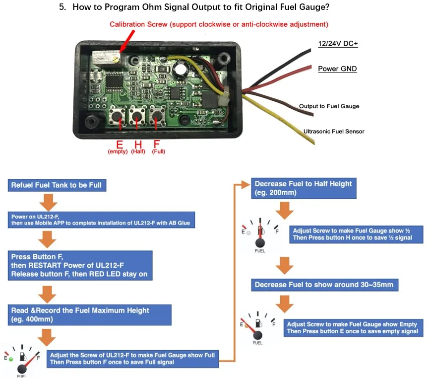 Ultrasonic Fuel Sensor With Ohm Signal Converter For All Kind Of Boat