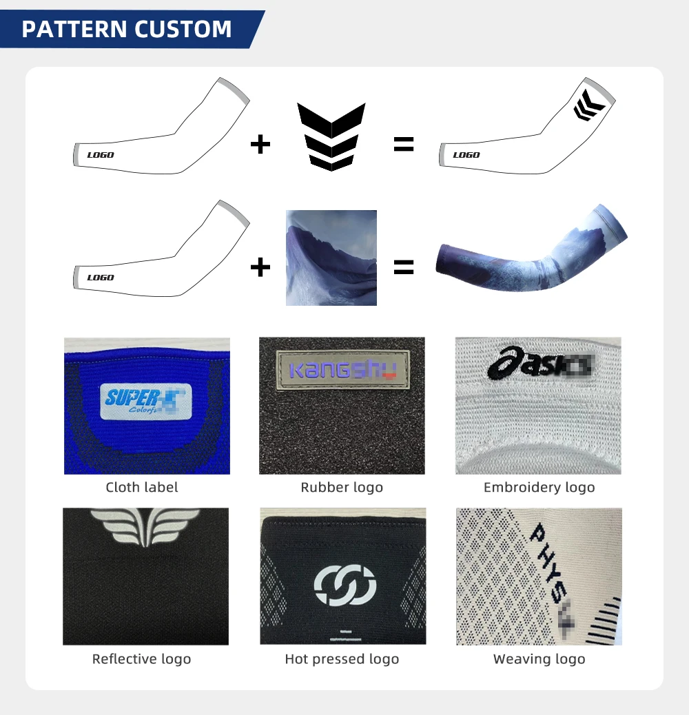 Custom logo UV Sun Protection Cooling Compression Sports Arm Sleeve Cycling Fishing Manches Sublimation Blank Arm Sleeves