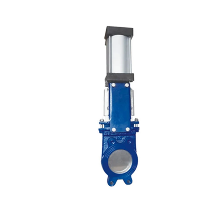 Pneumatic Knife Gate Valve 6 inch Ductile Iron Wafer Type Knife Slurry Valve