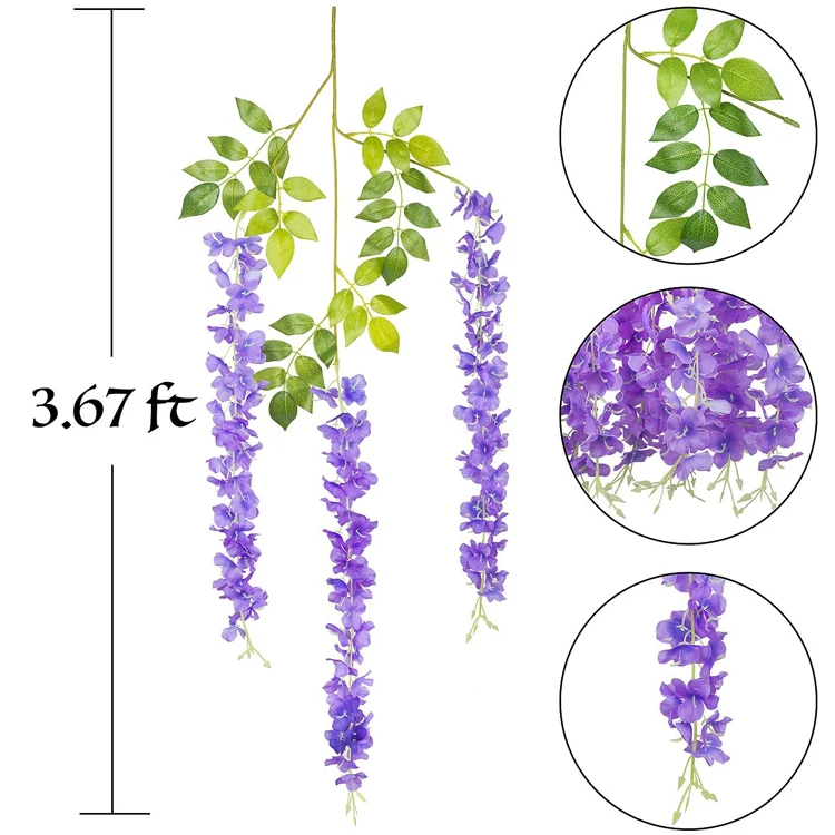 Wholesale Wedding Decoration Backdrop Centerpieces Decoration Artificial Wisteria Flowers Silk