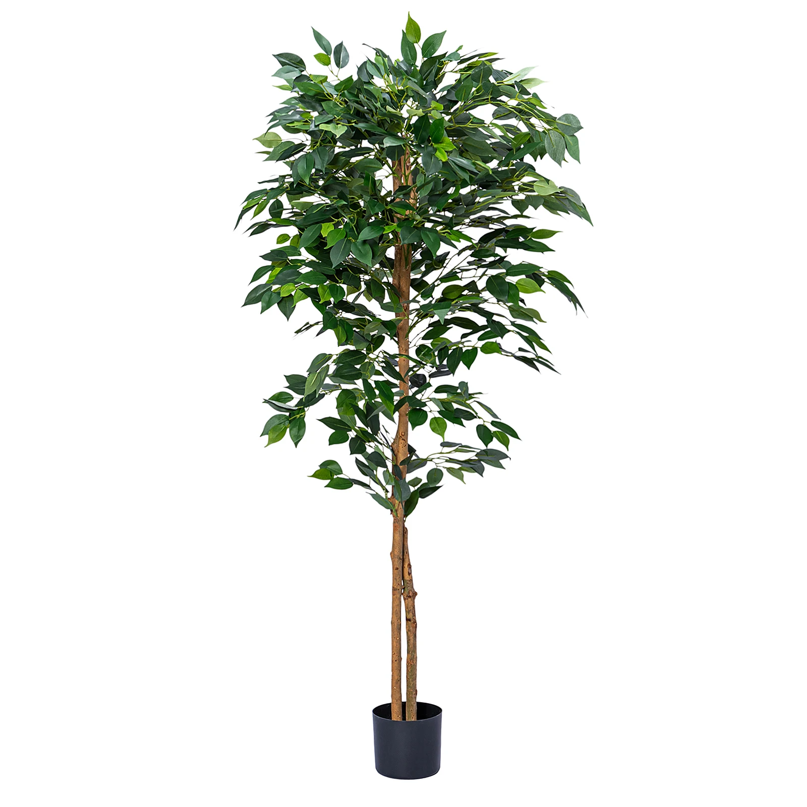 Ficus Trees Artificial With Realistic Leaves And Natural Trunk Faux