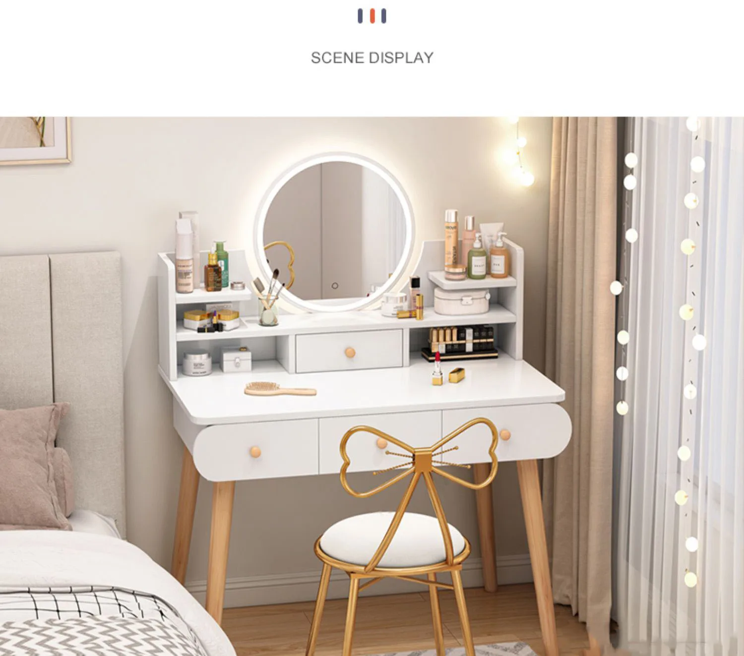 Bedroom Modern Simple Small Makeup Table Mirror 2023 New Girl Makeup