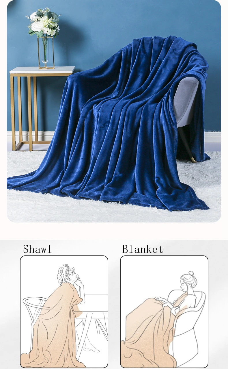 Single Size Thick Simple Plain Color Sofa Dark Blue Soft Microfiber