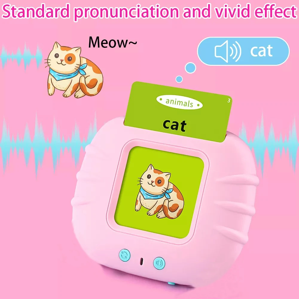 Kids Electronic Cognitive Cards Talking Flash Cards Audio Books Flashcards for Learn English Words Study Toys Game