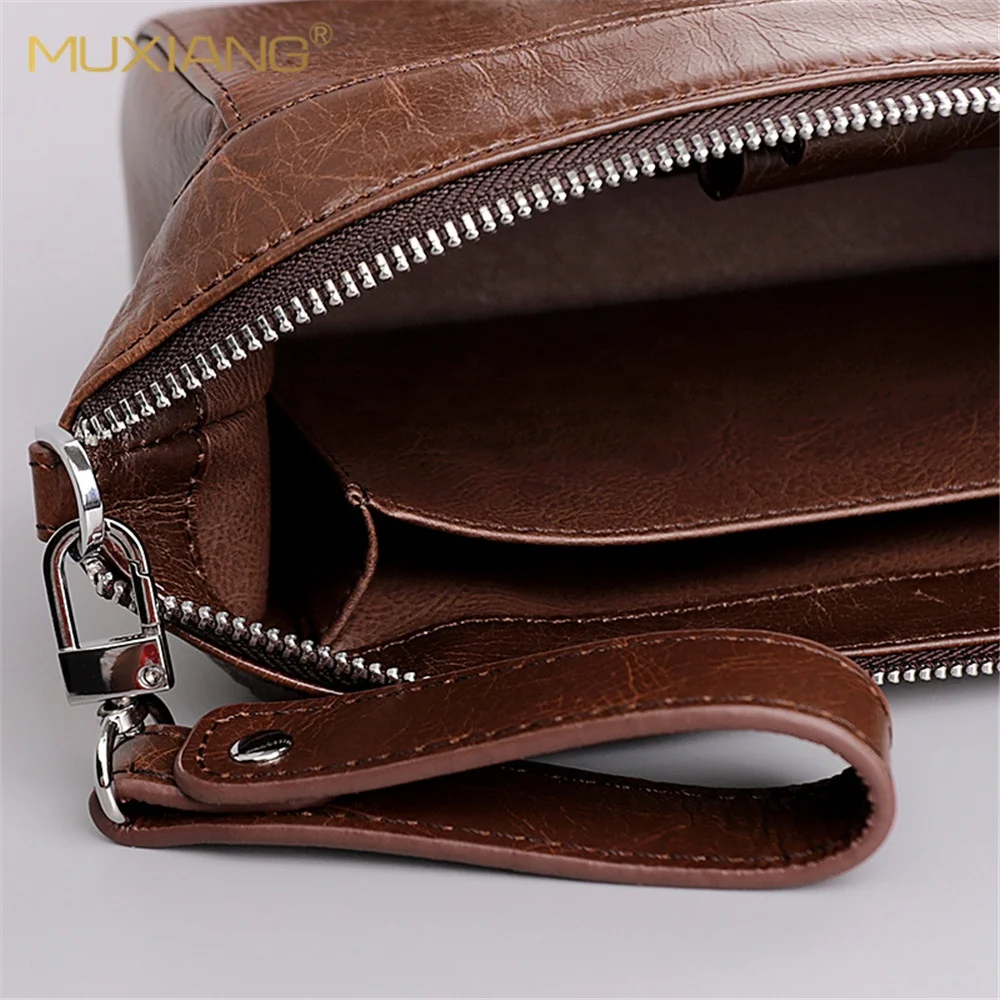 Borsa Da Polso In Pelle Bovina Nera Per Uomo, Made In India, Christian Wippermann, 20x13x7 Cm, Impermeabile, Vintage
