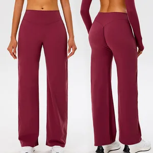 Roregal New Women's High Waisted Workout Pants Relaxed Straight-Leg Running Tights Yoga Pant for Outdoor Workouts