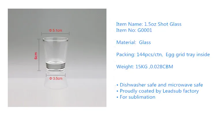Buy Wholesale China Wholesale 1.5 Oz Sublimation Shot Glass Clear Wine  Whiskey Glass Custom Transparent White Sublimation Blanks Shot Glasses & Sublimation  Shot Glasses at USD 0.7