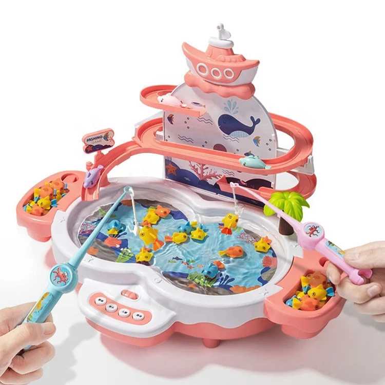 Electric Rotation Magnetic Fishing Board Children Catching Fish