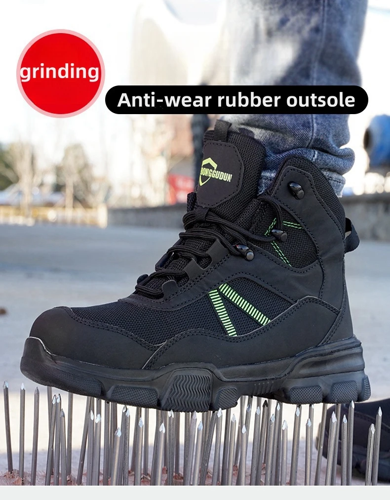 Euro Highcut Safety Boots With Kevlar Insole Security Work Shoes For