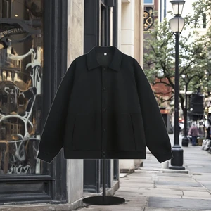 Autumn Men's New Fashion Brand Jacket Raglan Sleeve Wide Profile Loose Business Casual Stylish Windproof Worsted Fabric Front