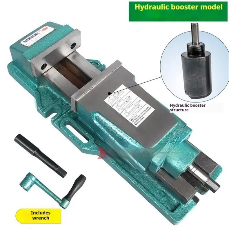 TEBAK 4/5/6/8Inch Built-in Hydraulic Vice CNC Flat Pliers Bench Vice Milling Machine Double Force Powerful Hydraulic Fixture