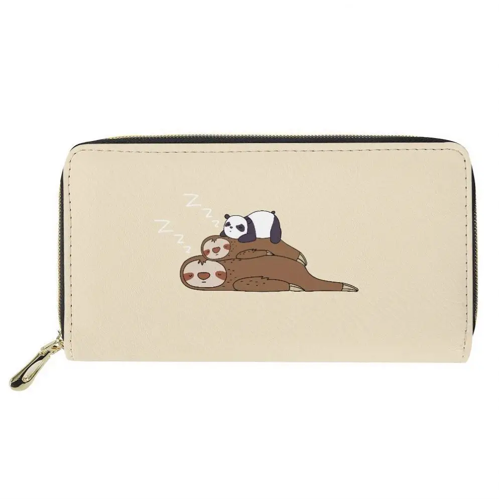 Curry Color Sloth and Panda Customized Pattern Women Credit Card Cash Wallet  2024 Hot New Product Portable Ladies Money Bag| Alibaba.com