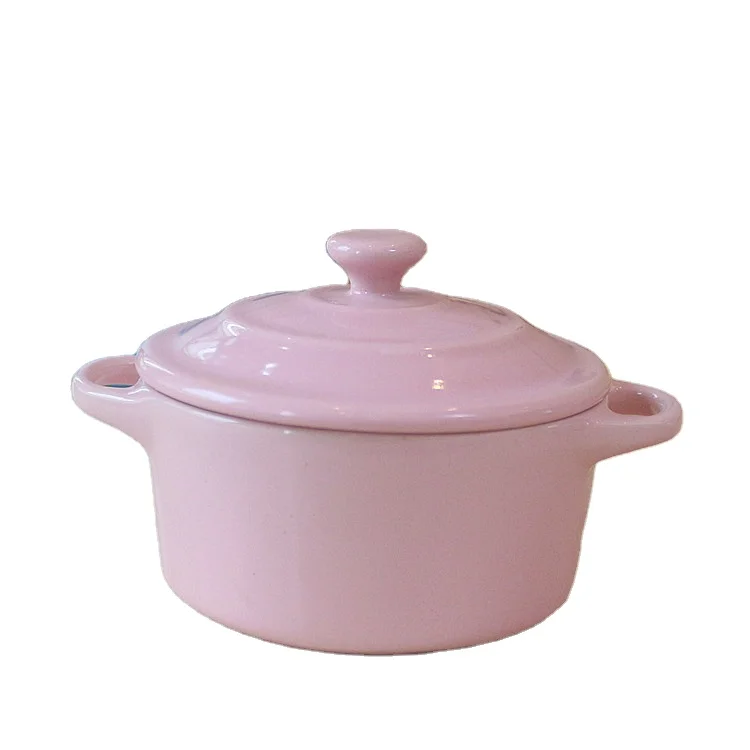 Cute Ceramic Ice Cream Chocolate or Cheese Fondue Set Removable Fondue Bowl With Lid and Snack Dish