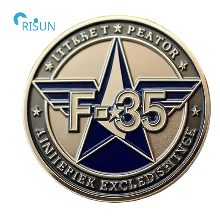 F-35 Lightning II Military Aircraft Shaped Challenge Coin – New