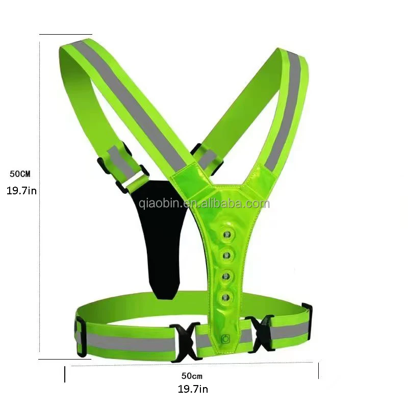 Бегущий женский мужской Эластичный светодиодный световой пояс светоотражающий жилет