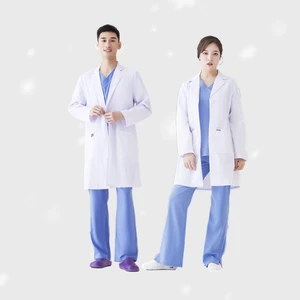 Professional Men Women Snap Closure Full Length Poly Cotton Mid-Length Long Sleeve 31.5" Lab Coat