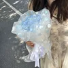 21 Bouquet de fils de fleurs de cerisier tombantes [Bleu glace brisé]